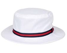 Image of Mens Cotton Bush Hat Lightweight Bucket Short Brim Casual Outdoors Stripe Band