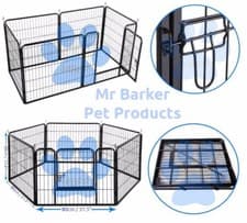 Image of Heavy duty 6pc Dog/Puppy play pen whelping cage rabbit guinea pig run UK STOCK