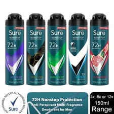 Image of Sure Men Nonstop Protection 72H Anti-Perspirant Deodorant Aerosol, 150ml