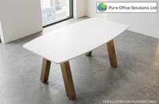 Image of Boardroom Conference Meeting Table - Steel A-Frame - Barrel Shape - Delivery Inc