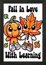 Image of Fall in Love with Learning Framed Wall Art Poster Canvas Print Picture