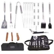 Image of BBQ Tool Set Stainless Steel Outdoor Grill Utensil Cooking Cutlery Kit with Case