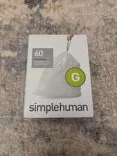 Image of Simplehuman CW0257 Code G Custom Fit Bin Liner Bulk Pack | White | 60 Bin Liners