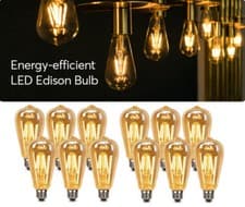 Image of 6/12Pc E27 Vintage Retro LED Edison Bulbs 4W ST64 Filament Light Bulb Warm White