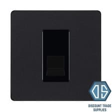 Image of BG Evolve Matt Black Screwless Switches & Sockets Black Inserts Full Range