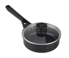Image of Ninja CW50216UK ZEROSTICK Classic 16cm Saucepan With Glass Lid Non-Stick Black