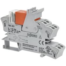 Image of WAGO 788-303 12VDC 16A SPDT-CO DIN Rail Mountable Relay Module