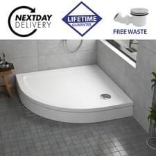 Image of Quadrant Stone Shower Tray For Shower Enclosures With Riser Kit & FREE Waste