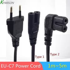 Image of EU to IEC C7 AC Power Cord Schuko CEE7/16 Figure-8 Cable 3M/5M TV LED