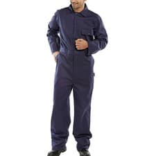 Image of Beeswift Click Boilersuit Cotton Drill Navy Blue 40 CDBSN40