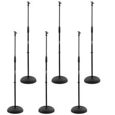 Image of Tiger Pack of 6 Heavy Duty Round Base Microphone Stands