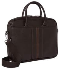 Image of Ted Baker Womens Kenriick Striped Document Bag - Chocolate Brown