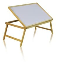 Image of Folding Adjustable Bed Tray Wooden Breakfast in Bed Sturdy Legs Lap Tray Elderly