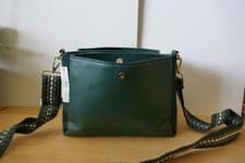 Image of Accessorize Green Leather Look 3 pockets shoulder bag new with tags