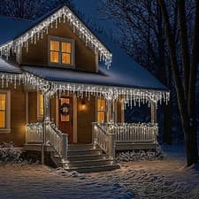 Image of 2000 LED White Snowing Icicle Christmas Wedding Indoor Outdoor Lights 47.8m