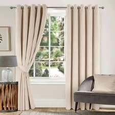 Image of Thick Velvet Curtains Blackout Ring Top Eyelet Curtains Ready Made Fully Lined