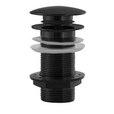 Image of Black Chrome Click Clack Unslotted Basin Waste - Arissa ARBCUSBW
