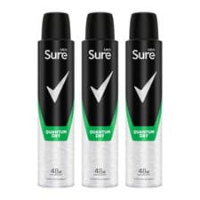 Image of Sure Men Quantum Dry Anti-perspirant Deodorant Aerosol 48H Protection, 3 X 200ML