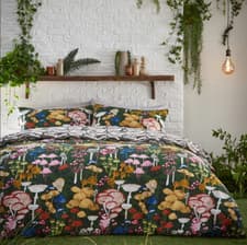 Image of Amanita Green Mushroom Duvet Set - Double/King