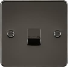 Image of GUN METAL FP BLACK steel flat plate slim socket switch USB spur dimmer