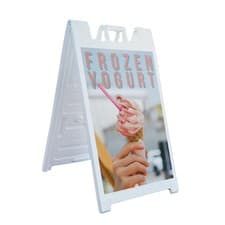 Image of Frozen Yogurt Heavy Duty A-Frame Sidewalk Sign Refreshing Desserts Cafes Healthy