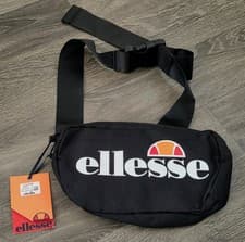 Image of BNWT ELLESSE BUM BAG FESTIVAL CROSS OVER BELT JET BLACK ONE SIZE OS MENS UNISEX