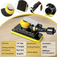 Image of Air Orbital Flat Bed Sander rectangular 70mm x 198mm Sander pneumatic