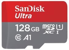 Image of SanDisk Ultra 128GB MicroSDXC A1 U1 Class 10 140MBs With SD Adapter