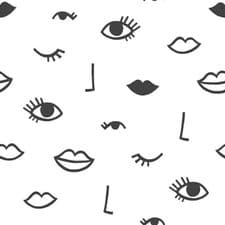 Image of Eye Woke Up Like This White Black Wallpaper Muriva Sassy B Modern Abstract
