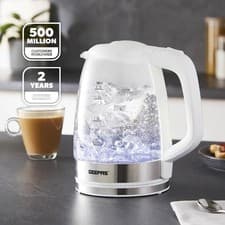 Image of Electric Blue LED Illuminating Glass Jug Kettle Cordless 1.7L 2200W Tea Kettle