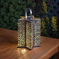 Image of Smart Solar Celeste Solar Powered LED Metal Lantern 24cm Tall Garden Lighting