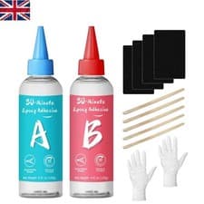Image of Versatile Clear Epoxy Adhesive - 250ml, Quick Cure & Heat Resistant for Repairs