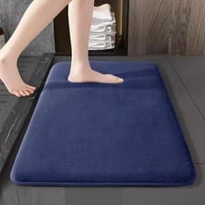 Image of Super Absorbent Bath Mat Anti-Slip Coral Velvet Bathroom Floor Door Mat UK Stock