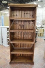 Image of HANDMADE BALTIC SOLID PINE 4 SHELVED BOOKCASE MEDIUM OAK WAX (NOT FLATPACKED)