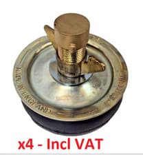 Image of 4 x Bailey 2416 Drain Test Plug 100mm (4in) - Brass Cap - Incl VAT