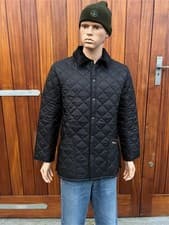 Image of BARBOUR JACKET MENS Quilted Liddesdale Black Size Large
