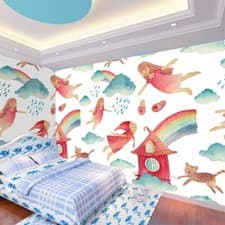 Image of 3D Blue Clouds N4300 Wallpaper Wall Mural Removable Self-adhesive Sticker Romy