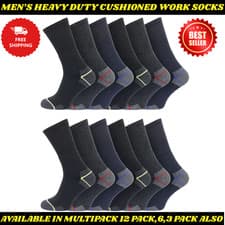 Image of Men's Cushioned Heavy Duty Work Thick Boot Builders Walking Hiking Socks