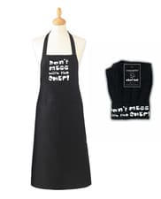 Image of Mens Cotton Apron Hat Set Cooking Chef Kitchen Novelty BBQ Funny Bake Ware Gift