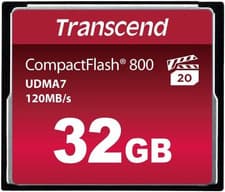 Image of Transcend 32GB Compactflash 800 Memory Card, up to 120/60 Mb/S, Supports High-Sp