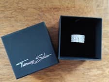 Image of Thomas Sabo large 925 silver ring, 52, NEW! RRP £165