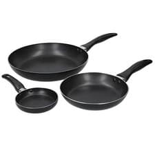 Image of KitchenCraft Non-Stick Frypan Set of 3, 12cm, 20cm & 28cm