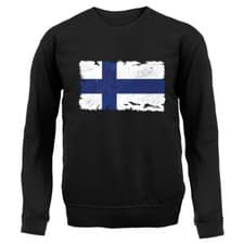 Image of Finland Grunge Flag - Adult Hoodie / Sweater - Flags Helsinki Finn Finnish