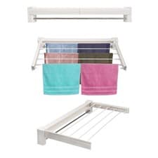 Image of Wall Mounted 70cm Airer Towel Drying Rack Extendable Fold Clothes Dryer UK