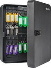 Image of Wall Mounted Combination Key Cabinet 48 Keys Steel Security Lock Box Grey Metal