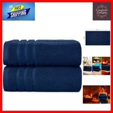 Image of Luxurious Egyptian Cotton Bath Sheets, Highly Absorbent, Quick Dry, Navy Blue...