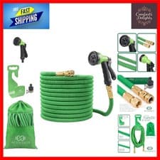 Image of Expandable Garden Hose Pipe Green 100 FT/30 M Light Weight with Tougher Latex...