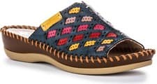 Image of Rieker 61336-90 Soft Slip On Weave Cross Womens Sandals Blue Multi UK 4 - 8