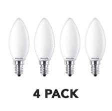 Image of 4x PHILIPS LED Candle Bulb Warm White - E14 SES B35 2w 25w Halogen replacement