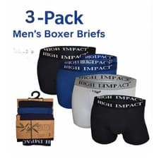 Image of Men’s Boxer Briefs Cotton Blend Stretch Underwear Breathable Soft Trunks 3 Pack